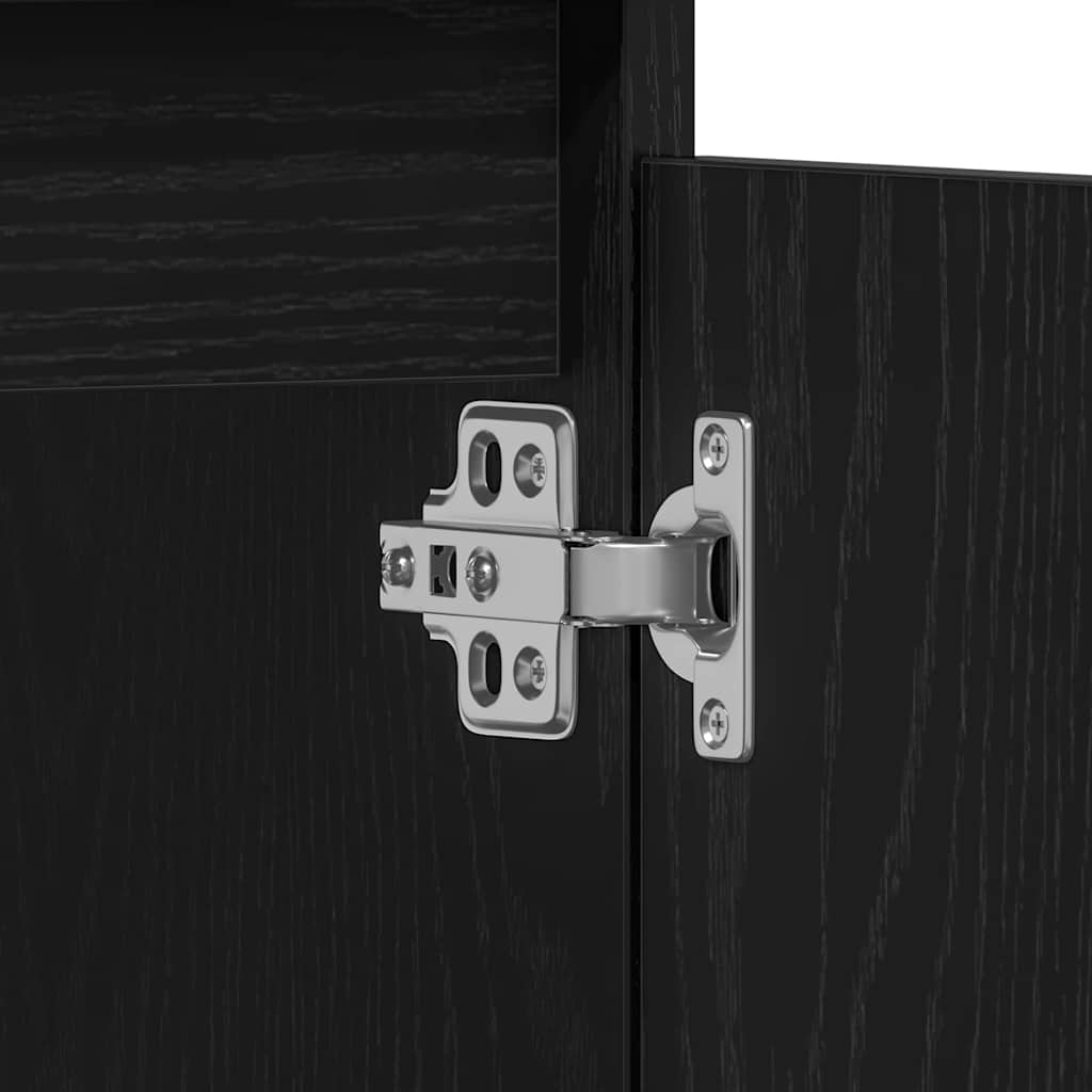 vidaXL Ντουλάπα Νιπτήρα Mπάνιου με πόρτα Μαύρη Οξυά 58 x 33 x 60 εκ.