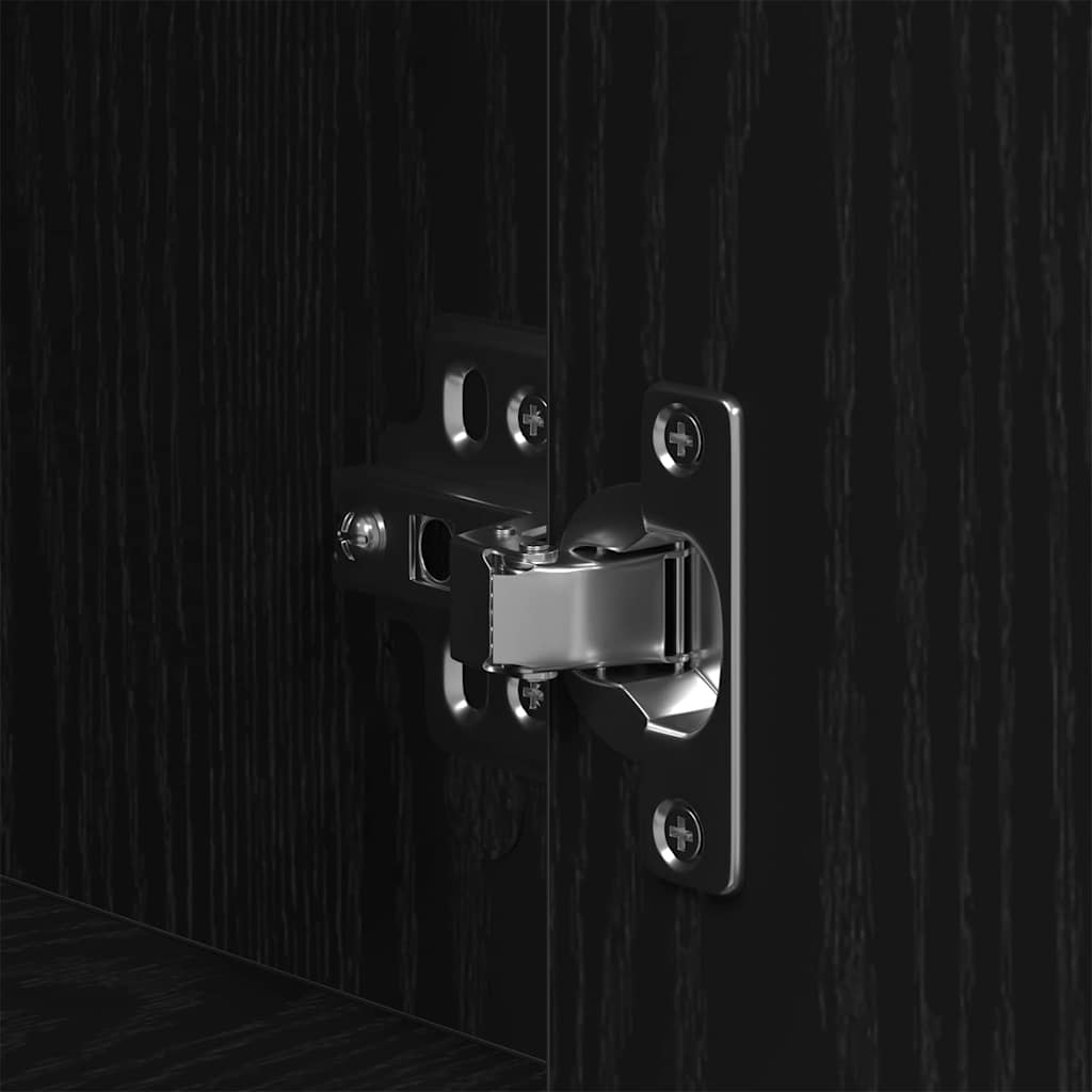 vidaXL Κομοδίνο 2 pcs Μαύρη Οξυά 41 x 31 x 80 εκ Επεξεργασμένο ξύλο