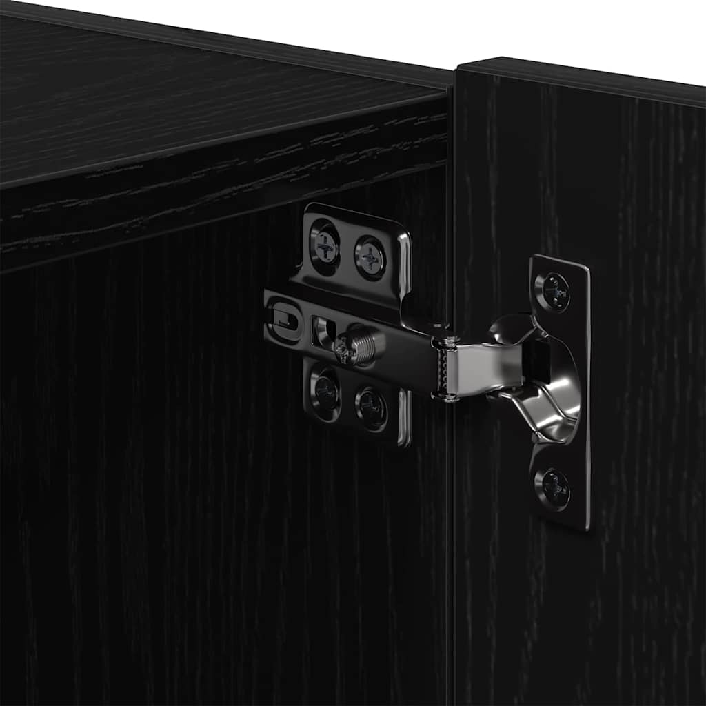 vidaXL Ντουλάπι Τηλεόρασης Τοίχου 2 pcs Μαύρη Οξυά 100 x 35 x 31 cm