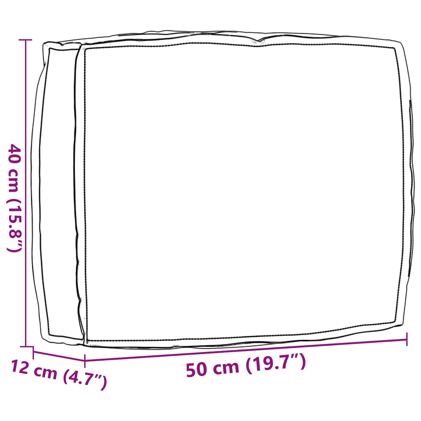 vidaXL Μαξιλάρι Βασιλικό Μπλε 50 x 40 x 12 cm Ύφασμα Όξφορντ