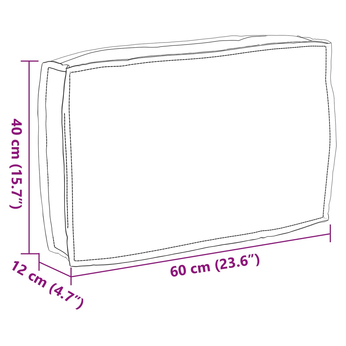 vidaXL Μαξιλάρι Μπεζ 60 x 40 x 12 cm Ύφασμα Όξφορντ
