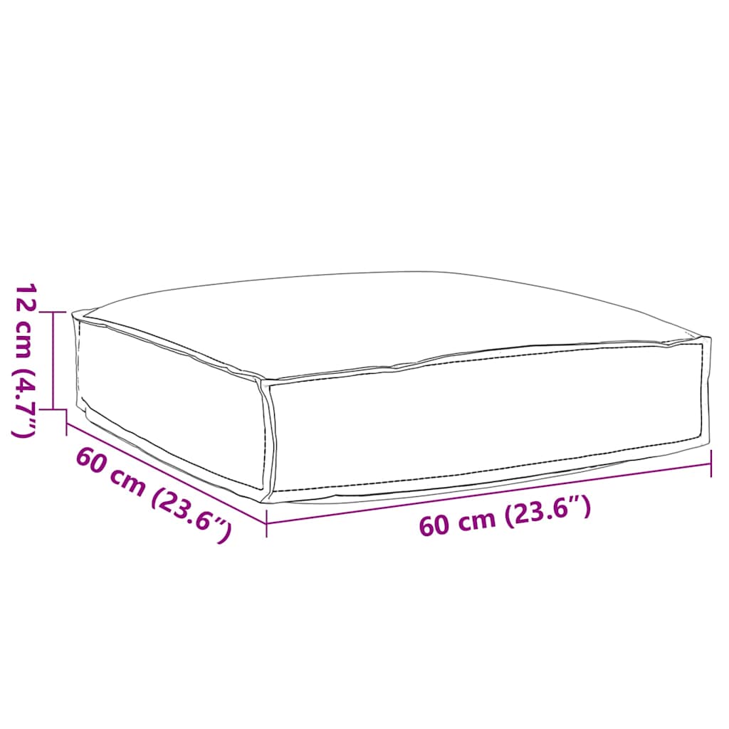 vidaXL Μαξιλάρι παλέτας για κάθισμα Ανθρακί 60 x 60 x 12 cm