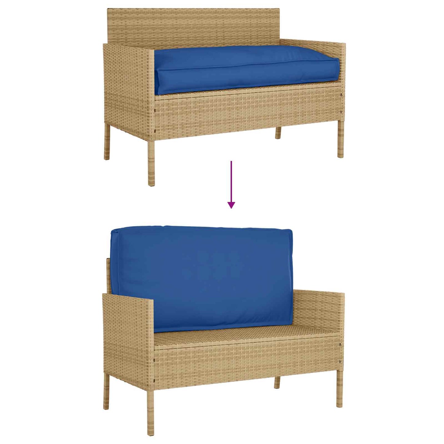 vidaXL Μαξιλάρι παλέτας για κάθισμα / πλάτη Μπλε Ρουά 120 x 60 x 12 εκ.