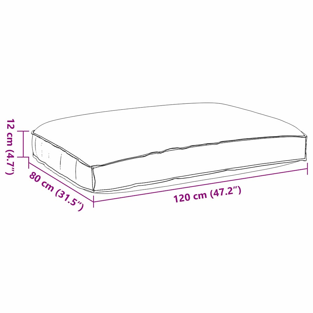 vidaXL Μαξιλάρι Φύλλο Σχέδιο Φύλλου 120 x 80 x 12 cm Ύφασμα Όξφορντ