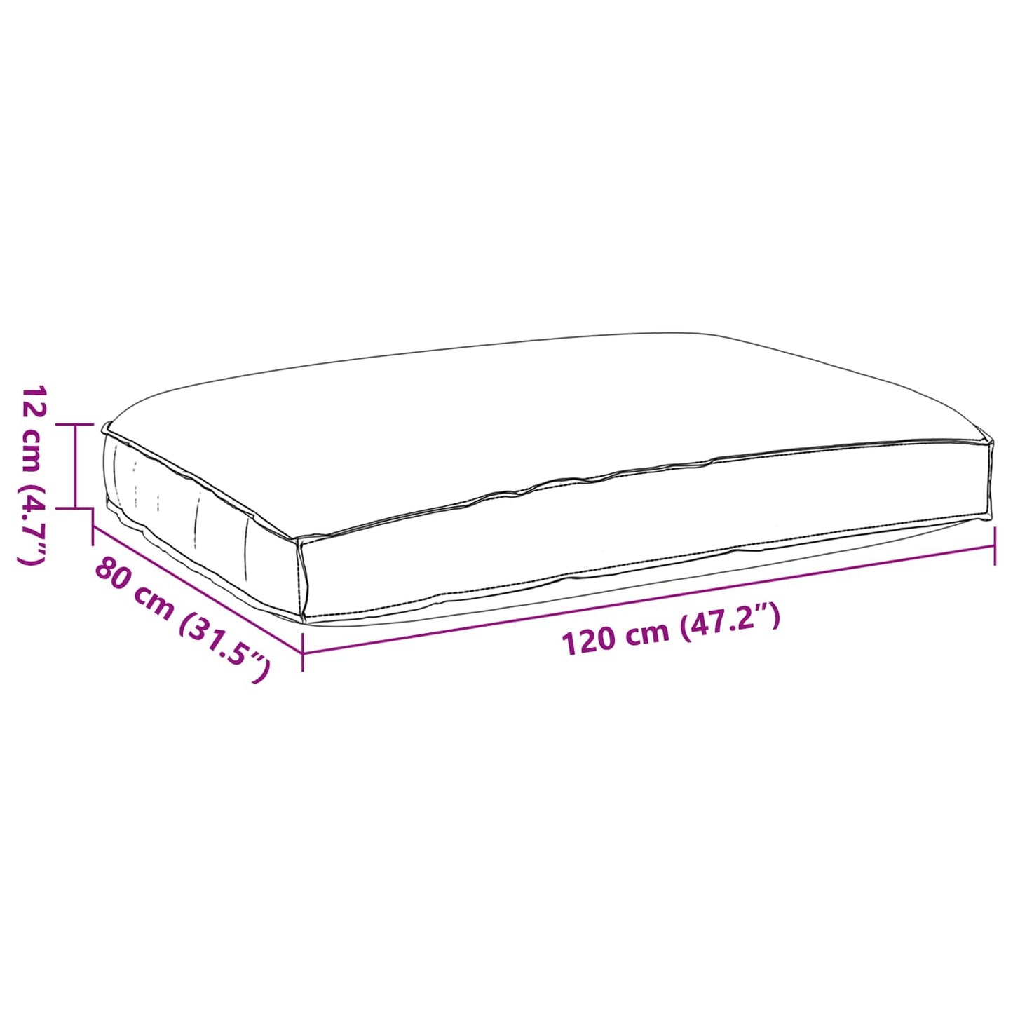 vidaXL Μαξιλάρι Floral Πολύχρωμο 120 x 80 x 12 cm Ύφασμα Όξφορντ