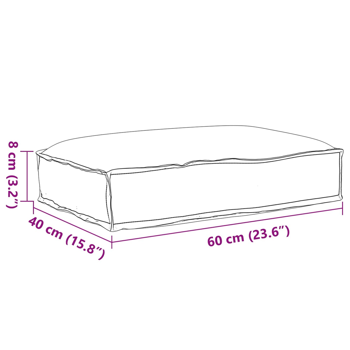 vidaXL Μαξιλάρι Floral Πολύχρωμο 60 x 40 x 8 εκ. Ύφασμα Όξφορντ
