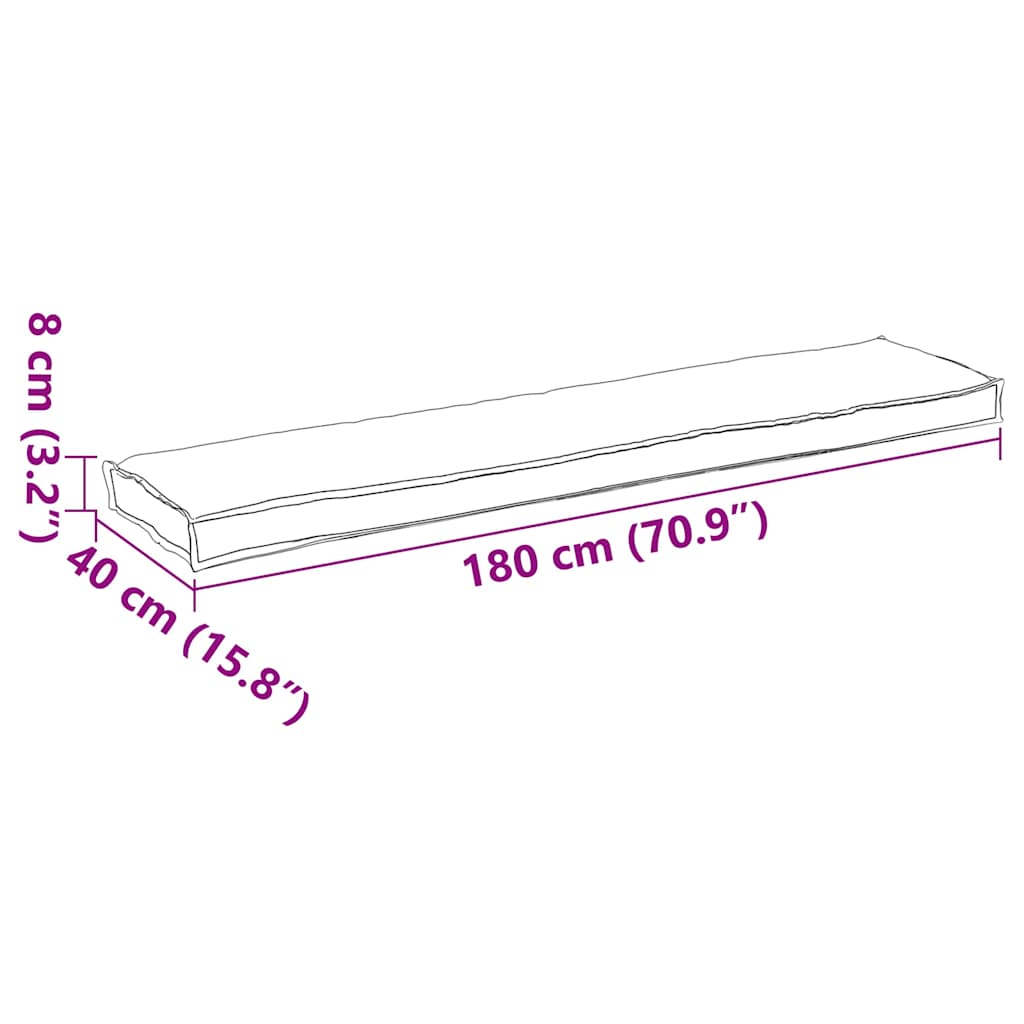 vidaXL Μαξιλάρι παλέτας Ύφασμα Όξφορντ Γκρι 180 x 40 x 8 εκ.