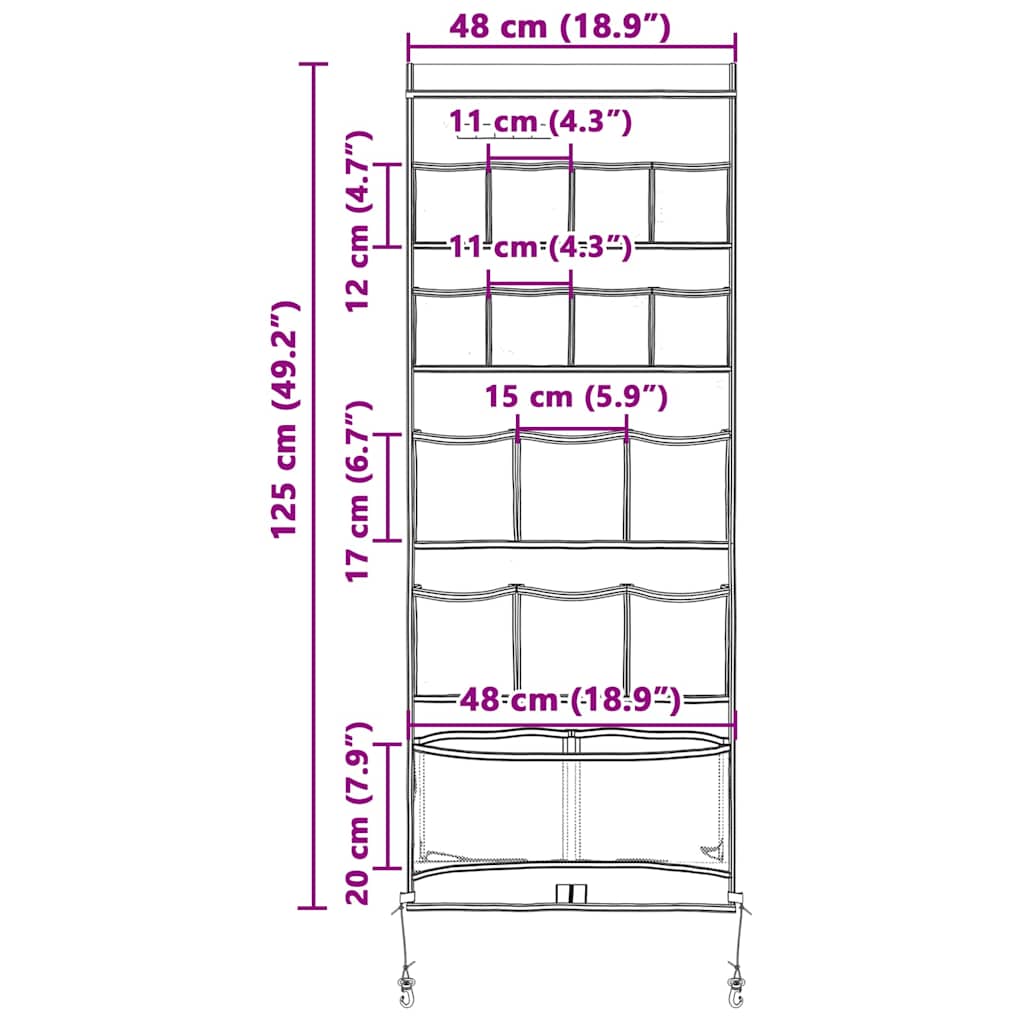 vidaXL Σακούλα Αποθήκευσης Μαύρο και μπλε 125 x 48 εκ. oxford
