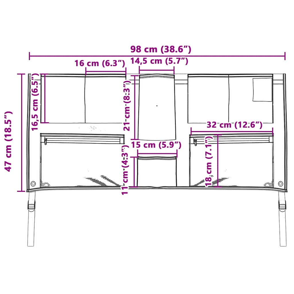 vidaXL Σακούλα Αποθήκευσης Μαύρο και μπλε 98 x 47 εκ oxford
