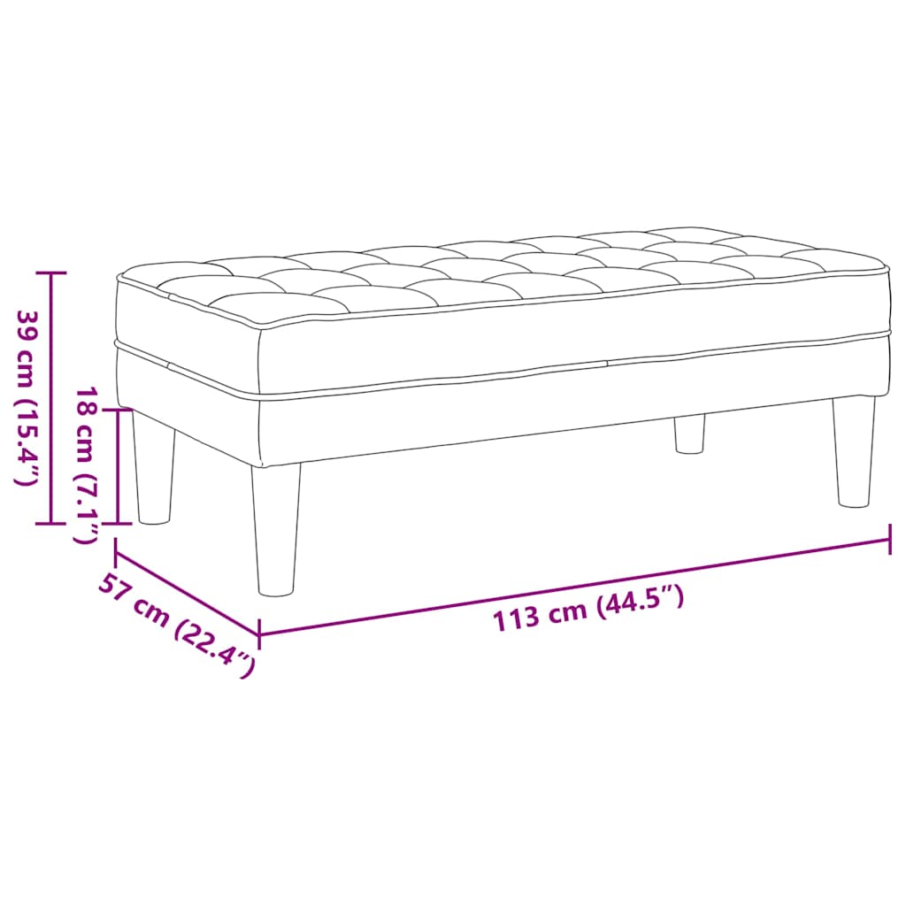 vidaXL παγκάκι με μαξιλάρι Taupe 113 x 57 x 39 εκ. ύφασμα