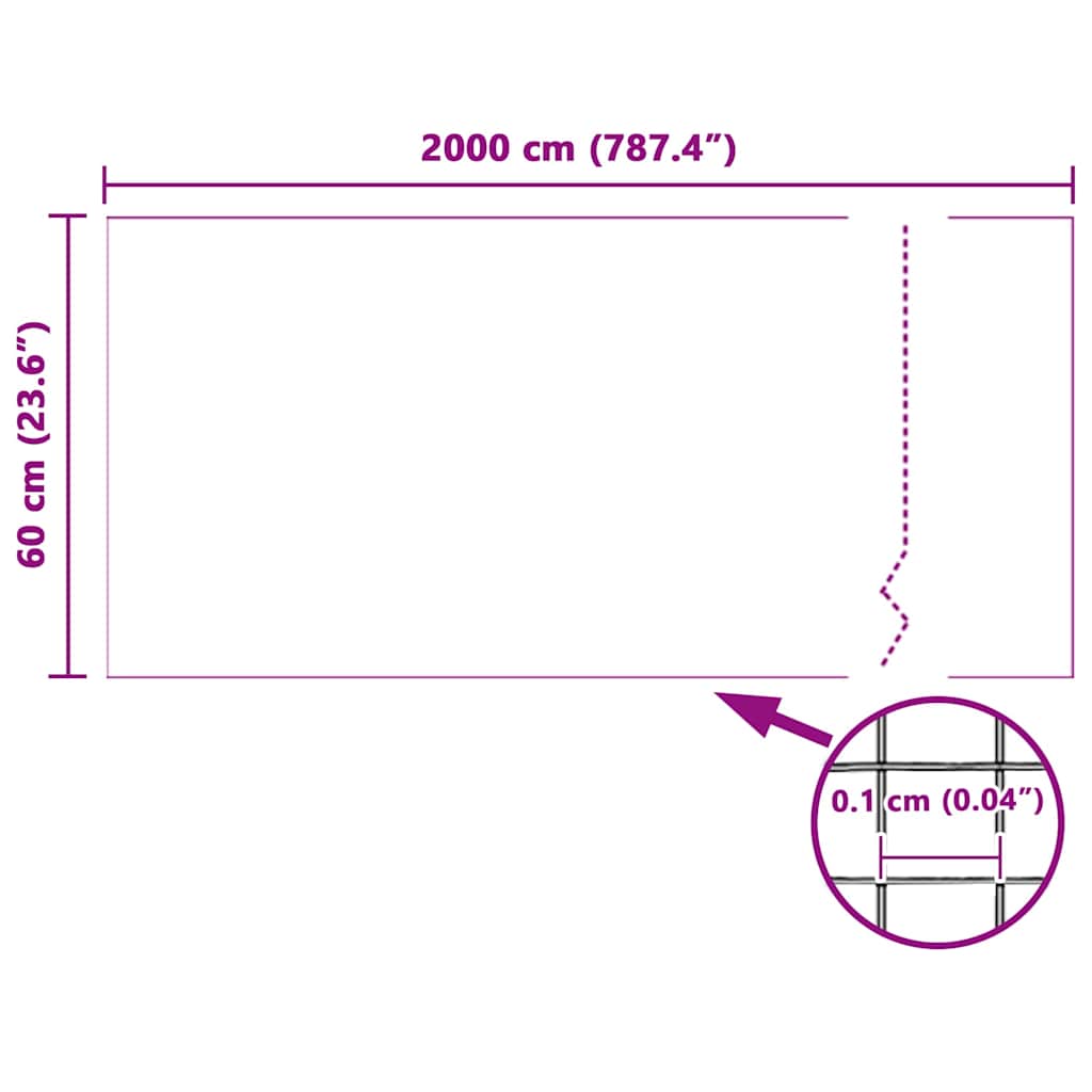 vidaXL Σίτα εντόμων Λευκό 60 x 2000 cm Γυαλί-Ίνα
