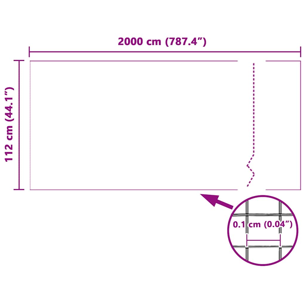vidaXL Σίτα εντόμων Λευκό 112 x 2000 cm Ατσάλι