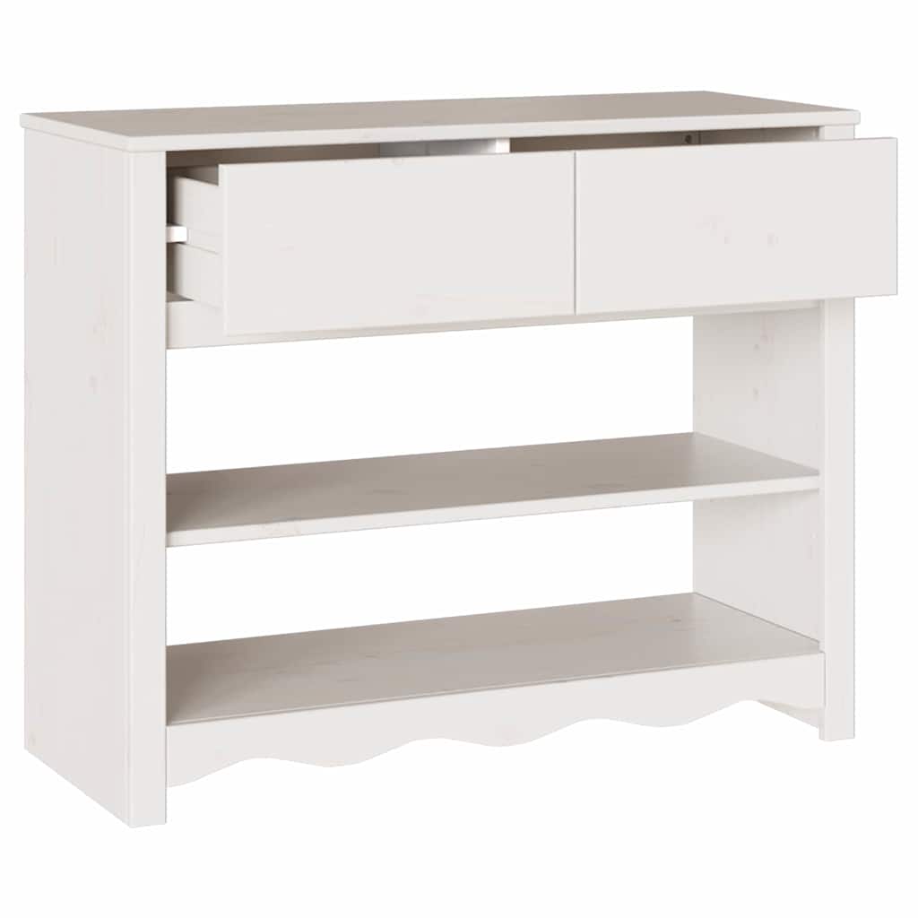 vidaXL Τραπέζι κονσόλας με συρτάρι Drammen Λευκό 89,5 x 37 x 73 εκ