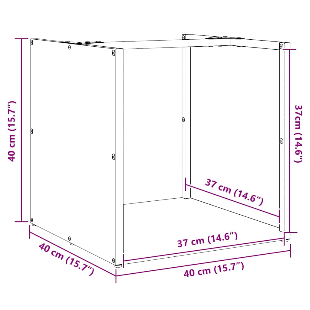 vidaXL Ραφιέρα Καυσόξυλων 40x40x40 εκ. από Ανοξείδωτο ατσάλι