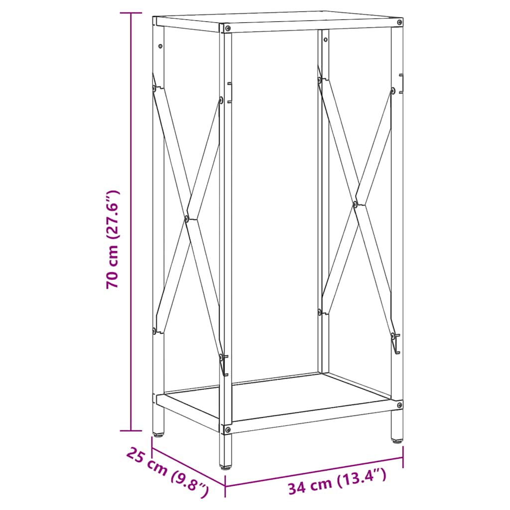 vidaXL Ράφι για καυσόξυλα Ανθρακί 34x25x70 cm Ατσάλι ψυχρής έλασης