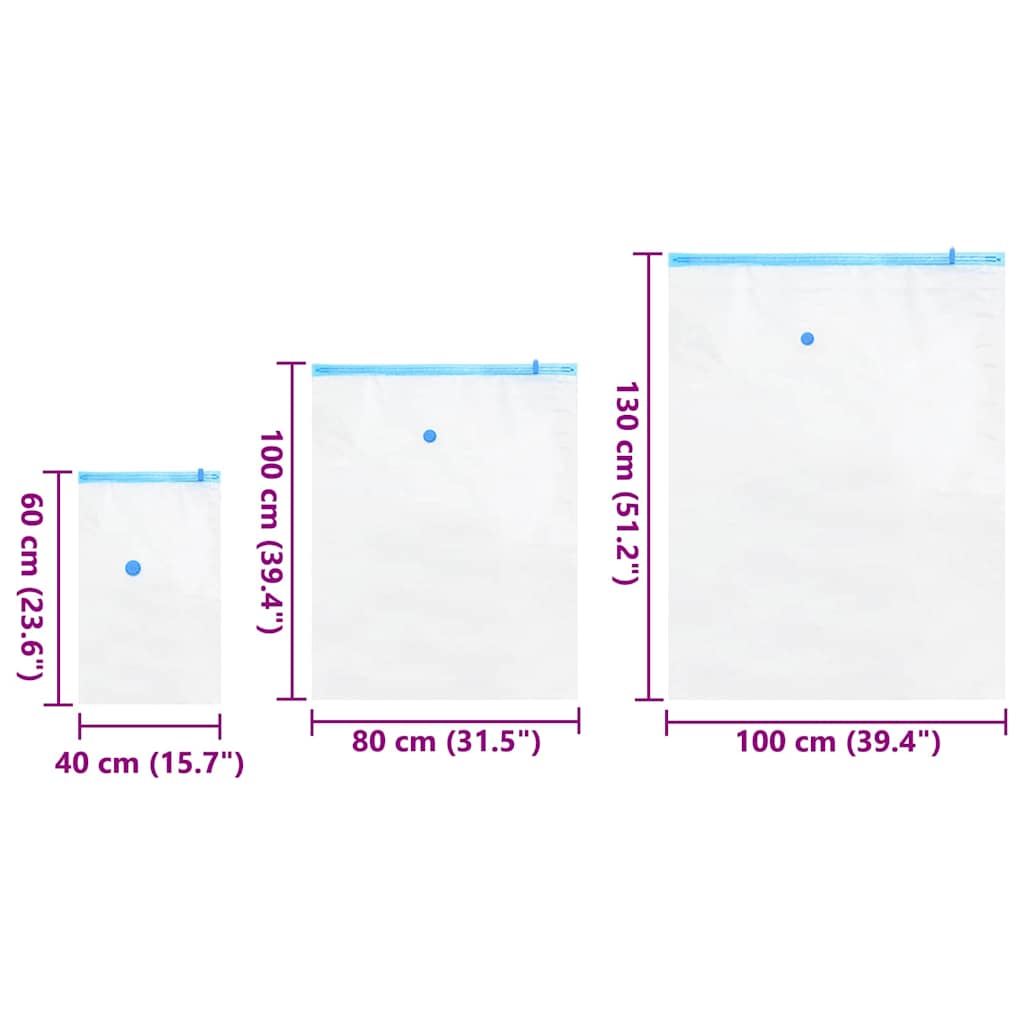 vidaXL Σακούλες Αποθήκευσης 10 pcs Διαφανές και Μπλε 130 x 100 cm