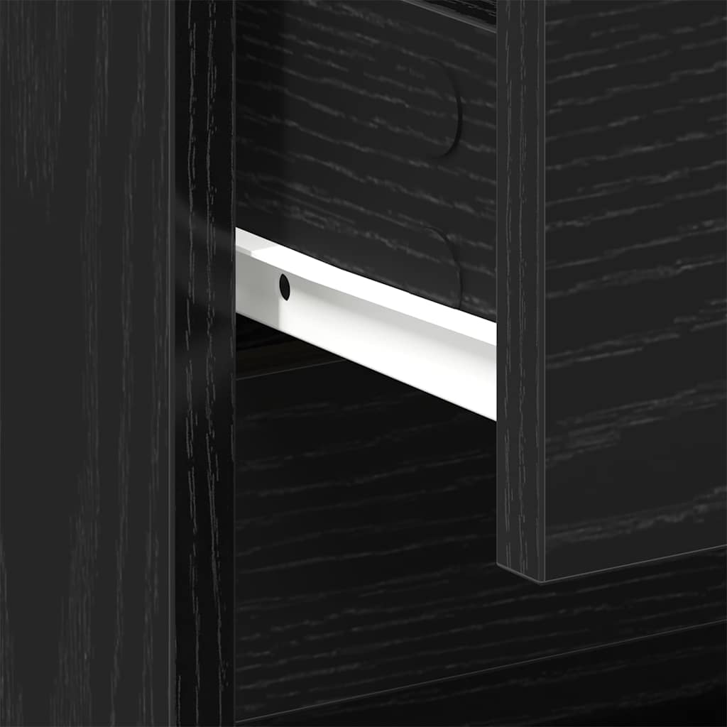 vidaXL Κομοδίνο 2 pcs Μαύρη Οξυά 45 x 34 x 44,5 εκ Επεξεργασμένο ξύλο