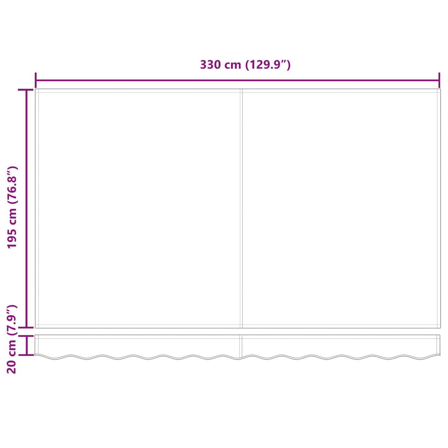 vidaXL Αναδιπλούμενη τέντα Κίτρινο 350 x 200 cm ύφασμα