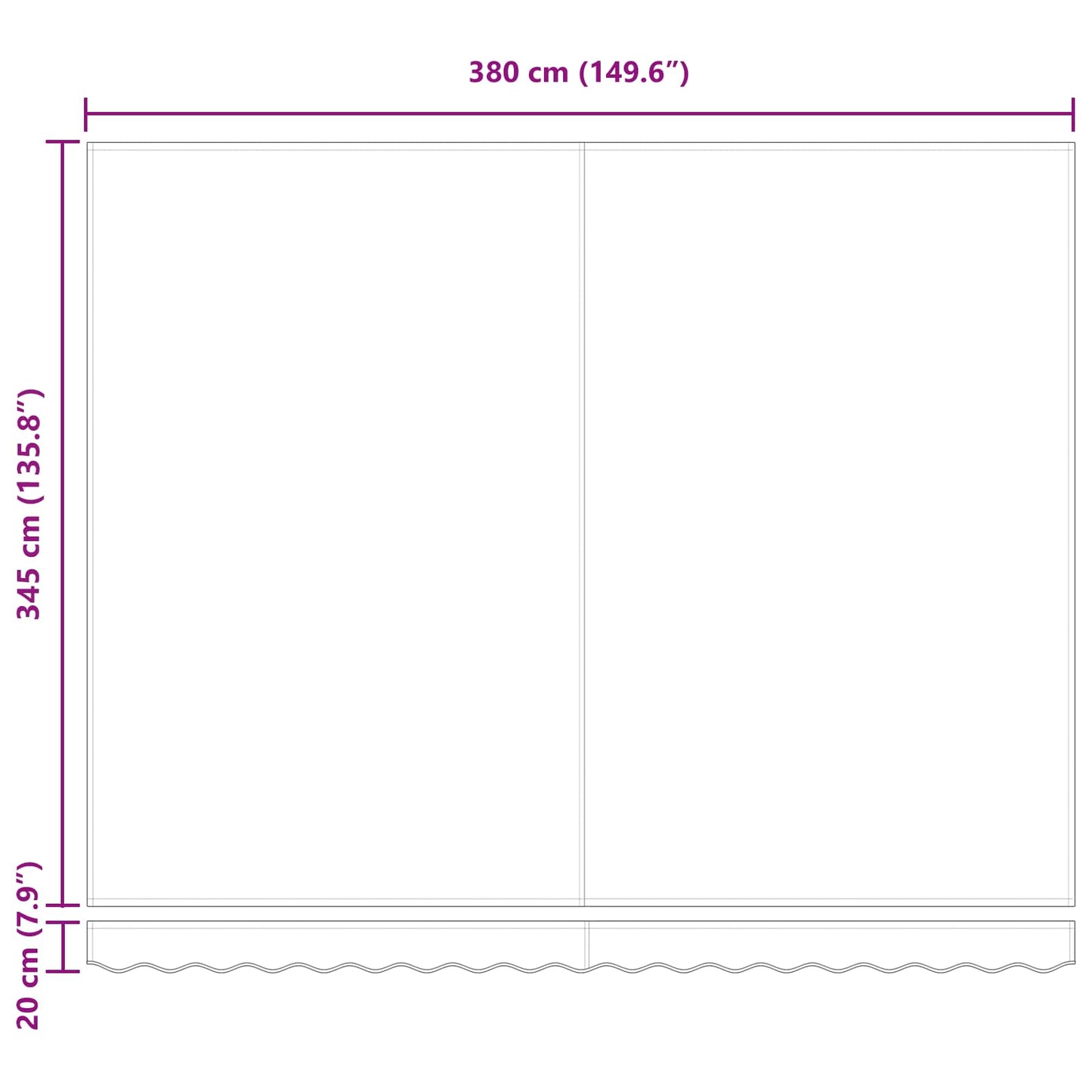 vidaXL Αναδιπλούμενη τέντα Πολύχρωμο 400 x 350 εκ
