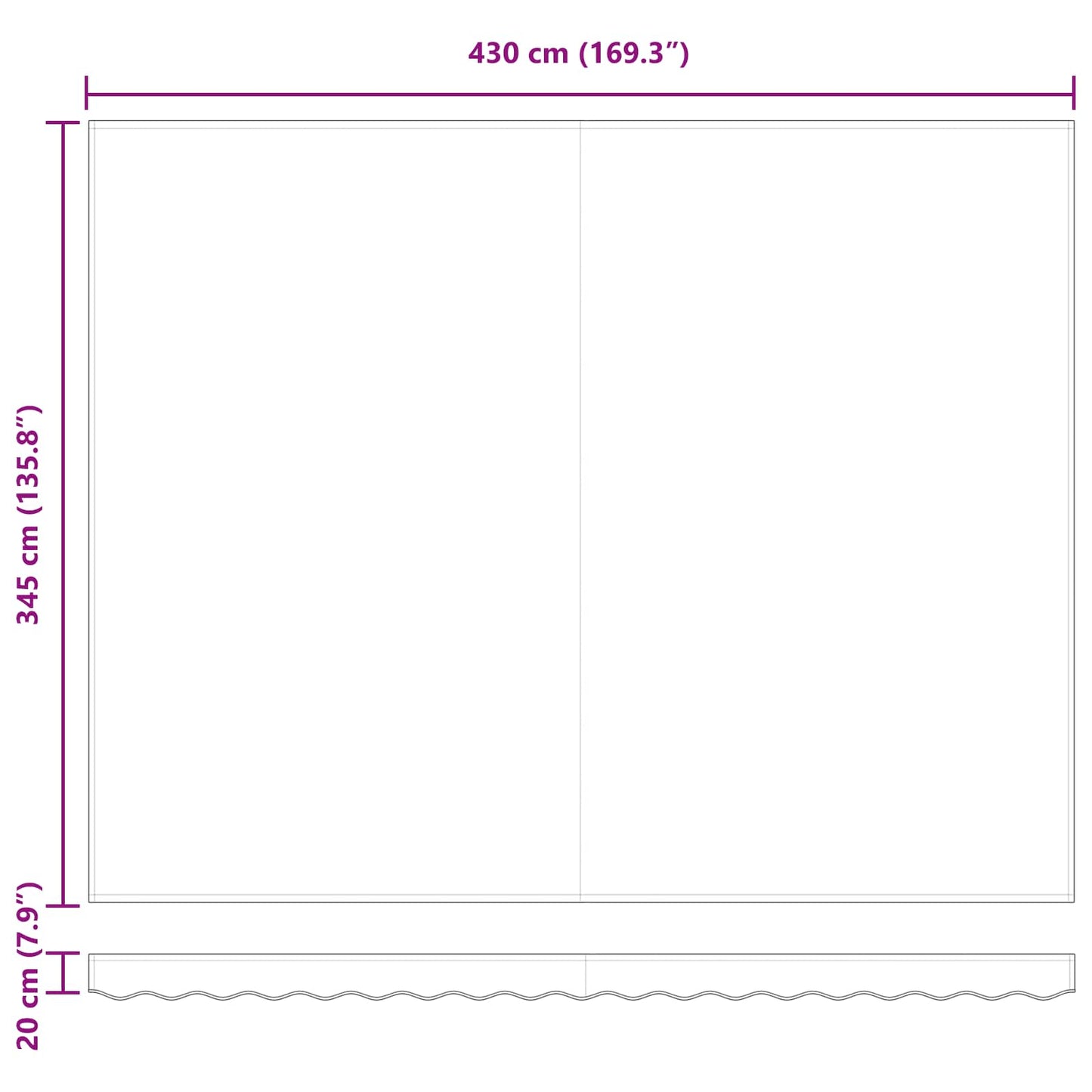vidaXL Αναδιπλούμενη τέντα Μπεζ 450 x 350 εκ Πολυεστέρας και Αλουμίνιο