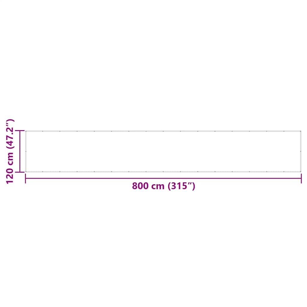 vidaXL Σήτα Μπαλκονιού Κόκκινη 120x800 εκ. 100% Πολυεστέρας Oxford