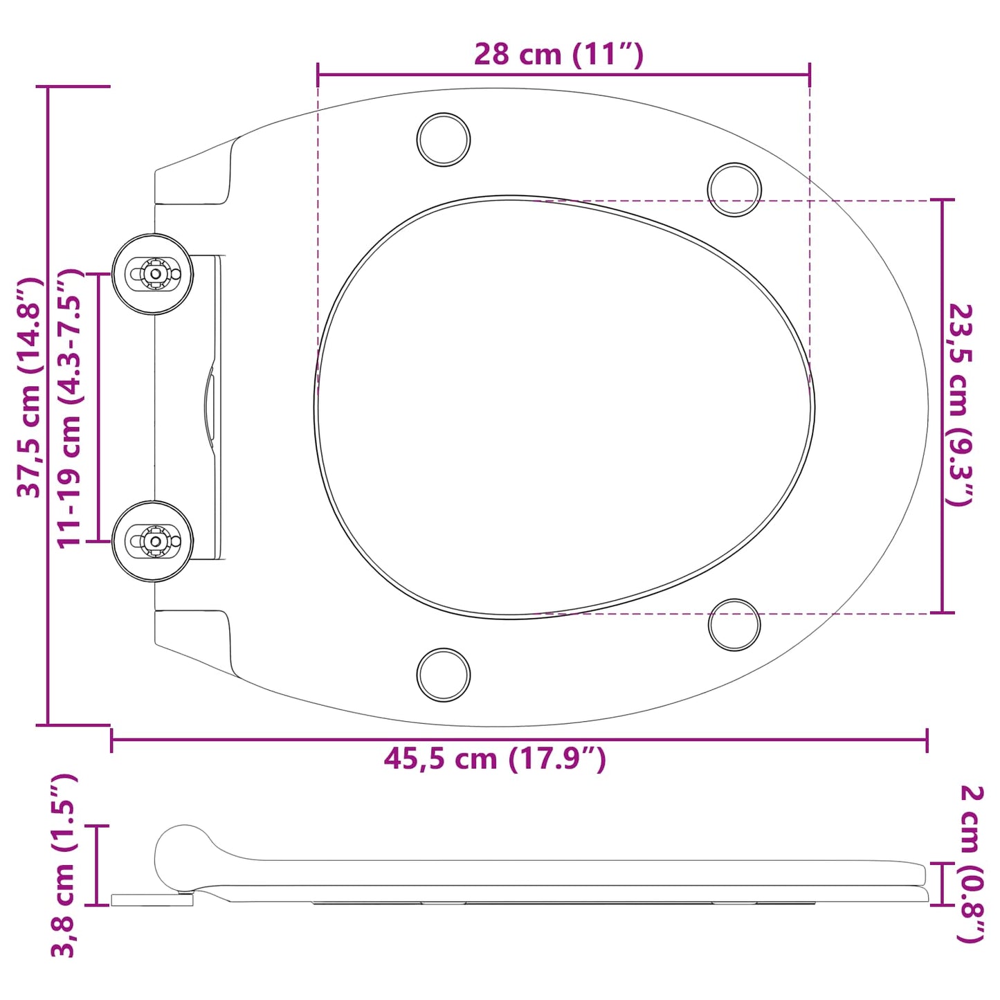 vidaXL Λεκάνη Γκρι 47 x 37,5 x 3,8 εκ Δυροπλάστ