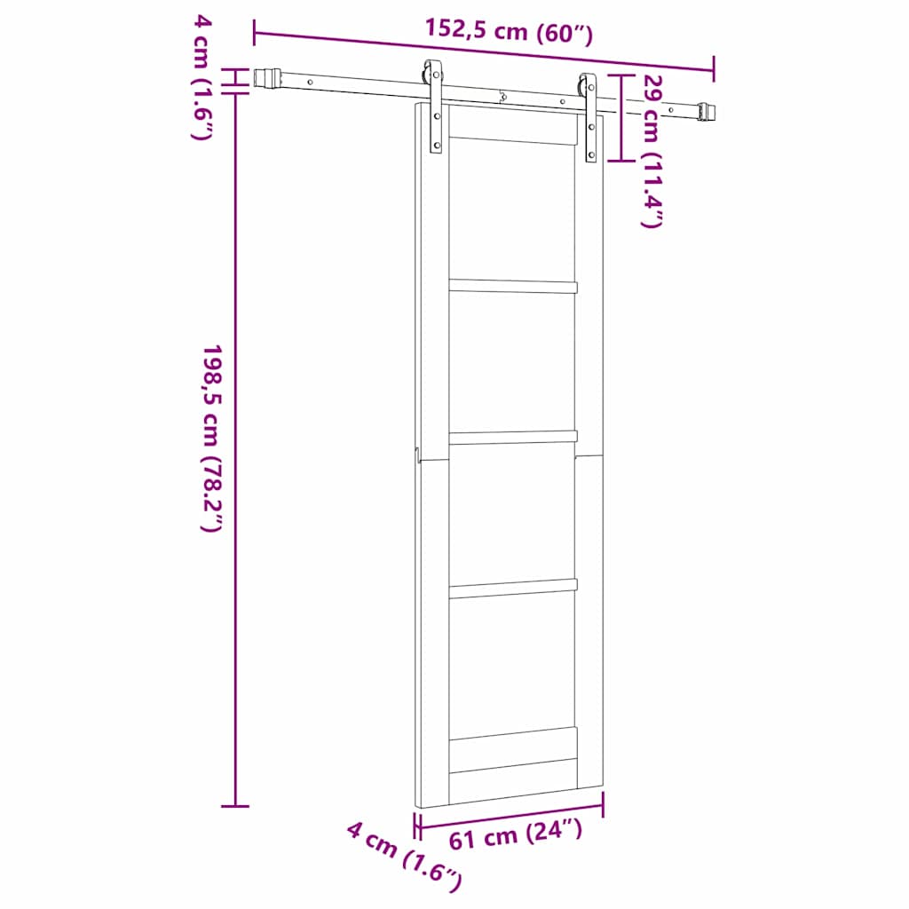 vidaXL Συρόμενη Πόρτα ORKDAL Λευκό 61 x 198,5 εκ.