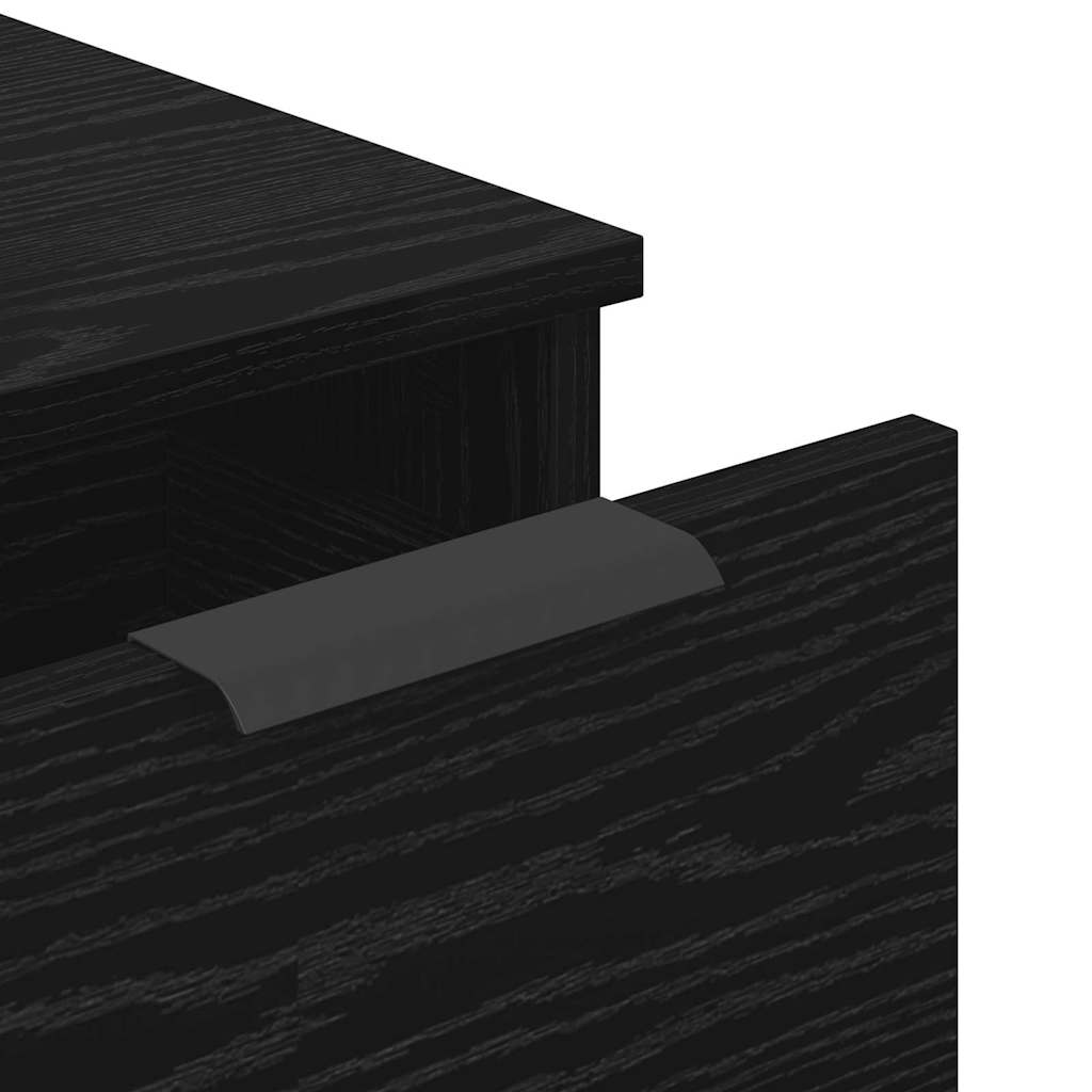 vidaXL Πλαϊνό γραφείο με συρτάρι 3 pcs Μαύρη δρυς 60 x 30 x 70 εκ.