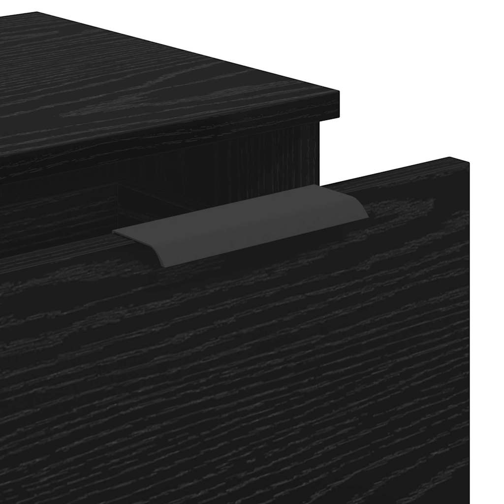 vidaXL Πλαϊνό γραφείο με συρτάρι 3 pcs Μαύρη δρυς 121 x 30 x 70 εκ