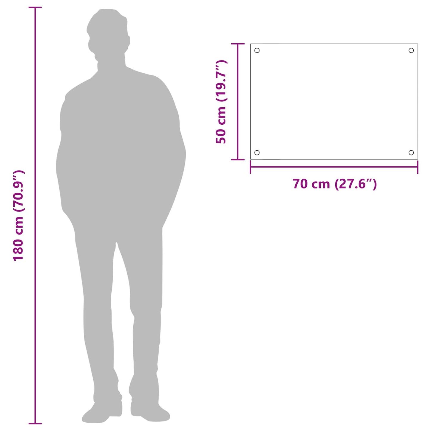 vidaXL Πλάτη κουζίνας Σκούρο Γκρι 70 x 50 cm σκληρυμένο γυαλί