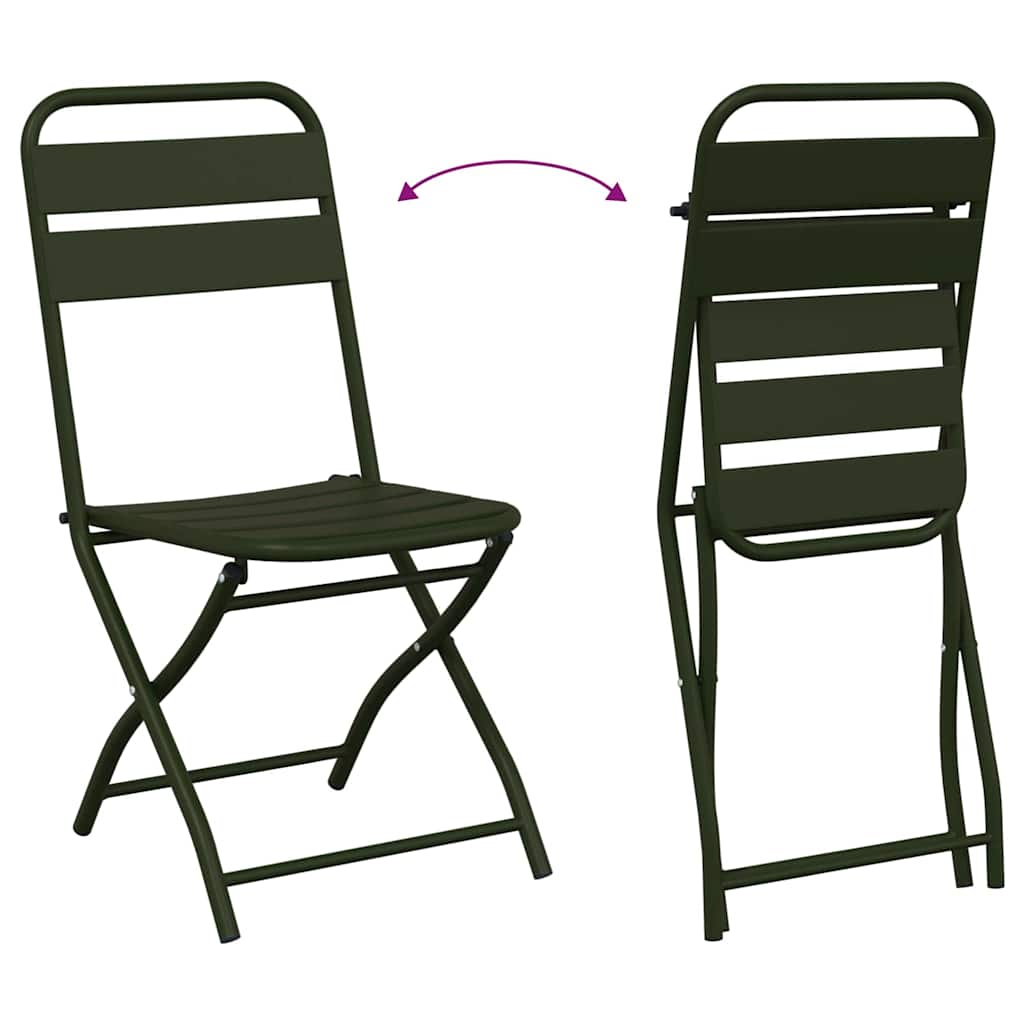 vidaXL Πτυσσόμενη Καρέκλα Κήπου 2 pcs Πράσινο 42 x 52 x 82εκ