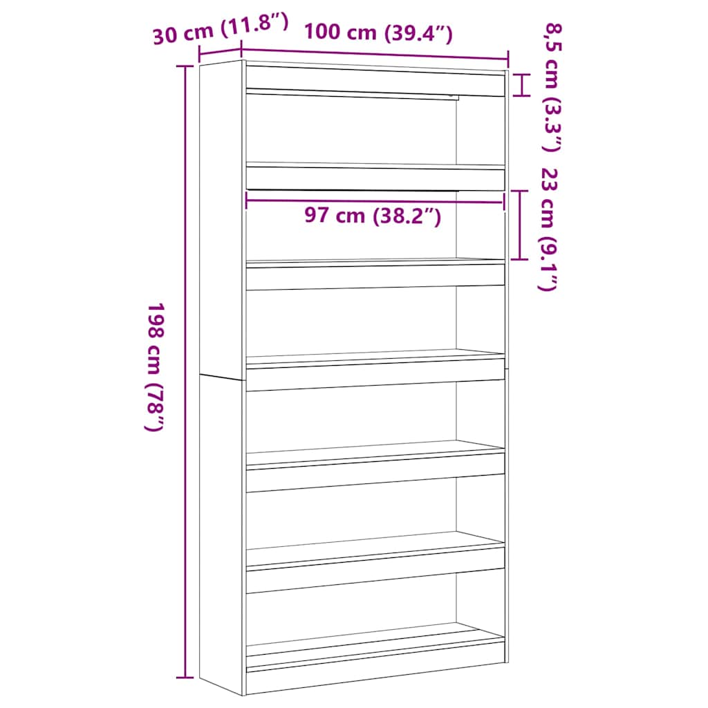 vidaXL Βιβλιοθήκη Μπεζ Επεξεργασμένο ξύλο