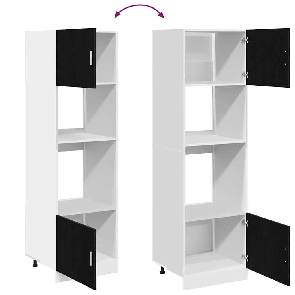 vidaXL Κουζίνα φούρνου μικροκυμάτων Μαύρη δρυς 60 x 57 x 207 εκ