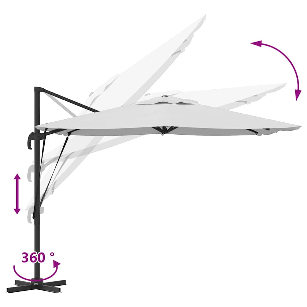 vidaXL Ρώμη Ομπρέλα Μπεζ 286 x 284 x 265 εκ Αλουμίνιο και Πολυεστέρας