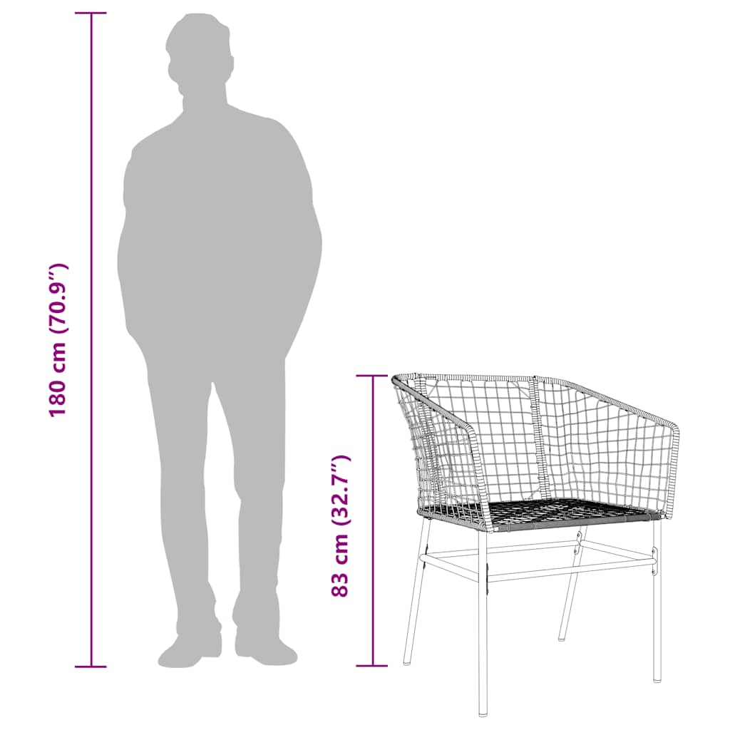 vidaXL Σετ Τραπεζαρίας Κήπου 3 Τεμαχίων Μαύρο Συνθετικό Ρατάν/Γυαλί