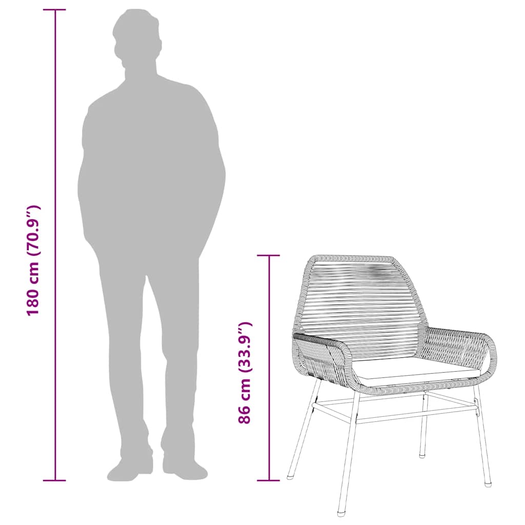 vidaXL Σετ Τραπεζαρίας Κήπου 3τεμ. Μαύρο Συνθ.Ρατάν/Γυαλί με Μαξιλάρια