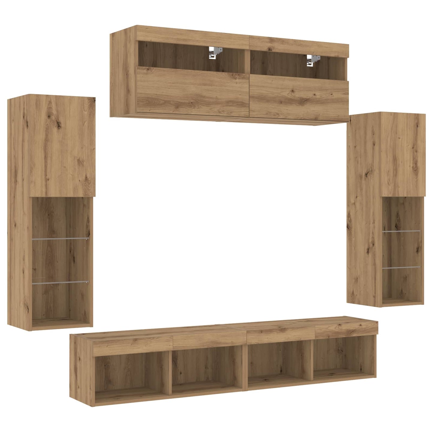 vidaXL Σετ επίπλου τηλεόρασης 6 pcs artisan δρυς Επεξεργασμένο ξύλο