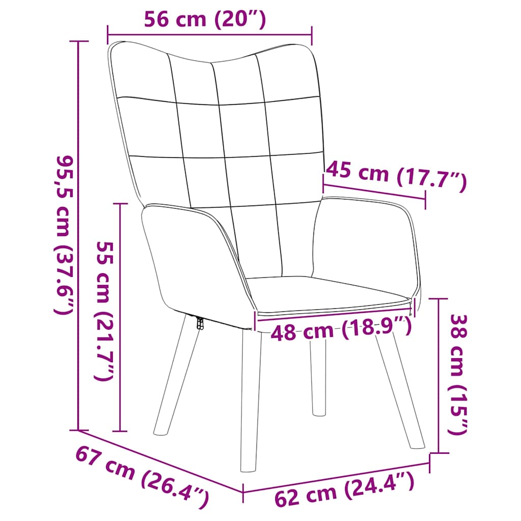 vidaXL Πολυθρόνα Μαύρο 62 x 67 x 95,5 εκ Υφάσματος Sherpa