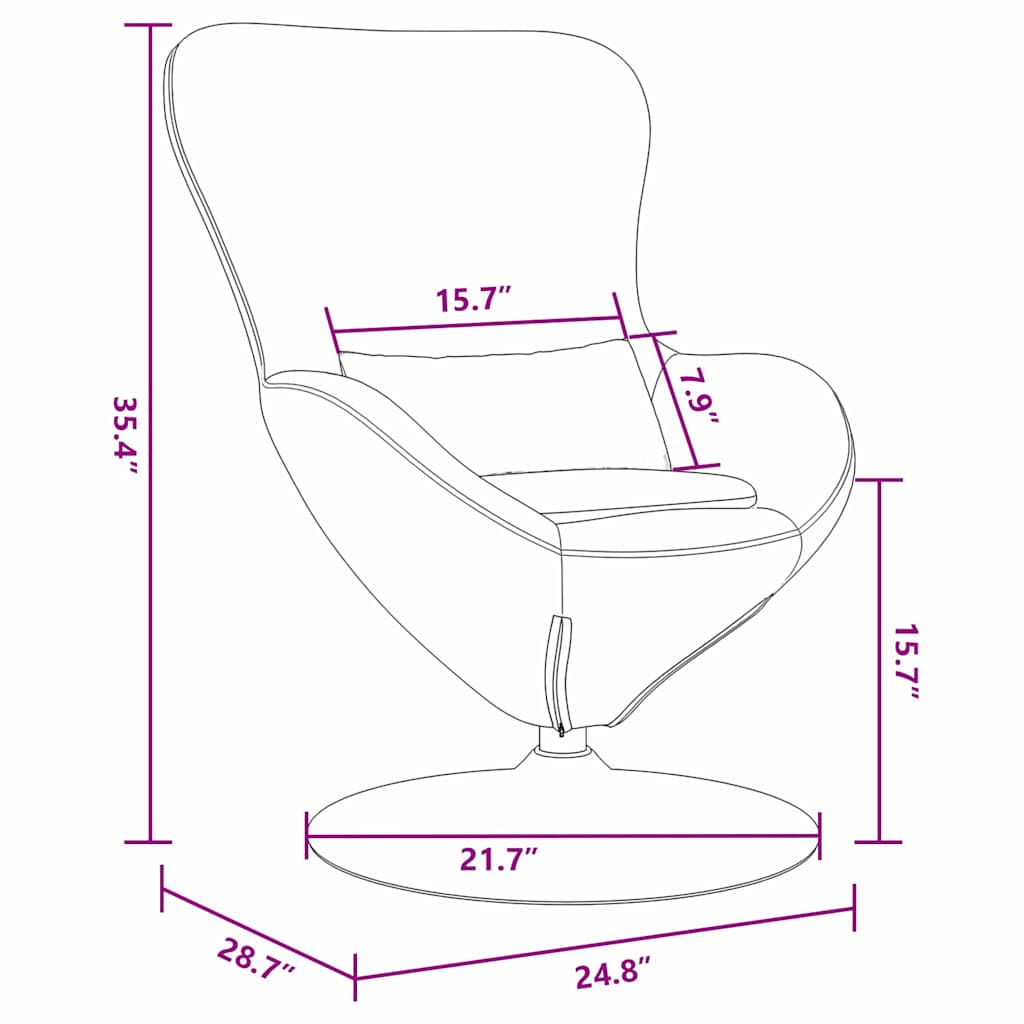 vidaXL Κάθισμα-αυγό Μαύρο 63 x 73 x 90 εκ ύφασμα
