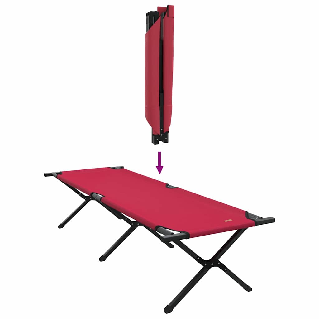 vidaXL Αναδιπλούμενο Κρεβάτι Κάμπινγκ 2 pcs Κόκκινο Ύφασμα Oxford