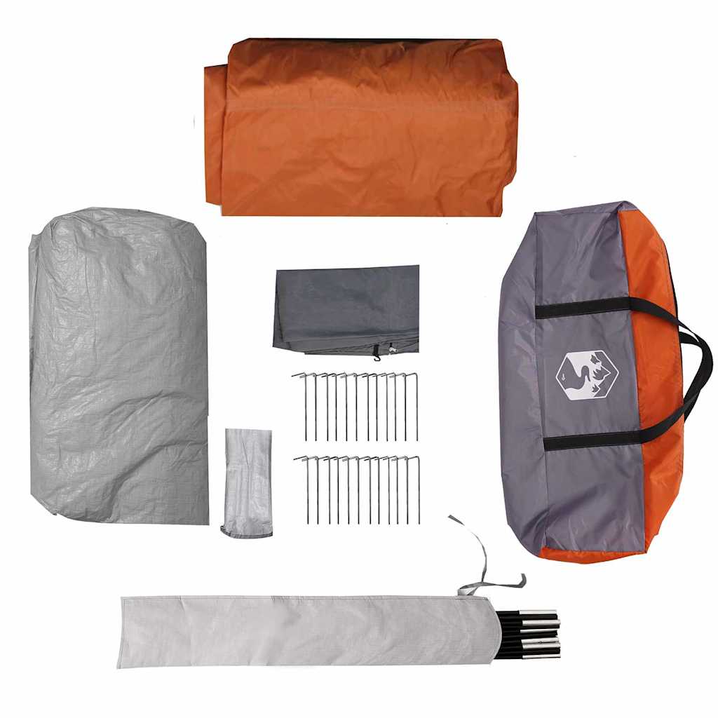 vidaXL Σκηνή τούνελ με στέγη Γκρι και Πορτοκαλί 778 x 356 x 210 εκ