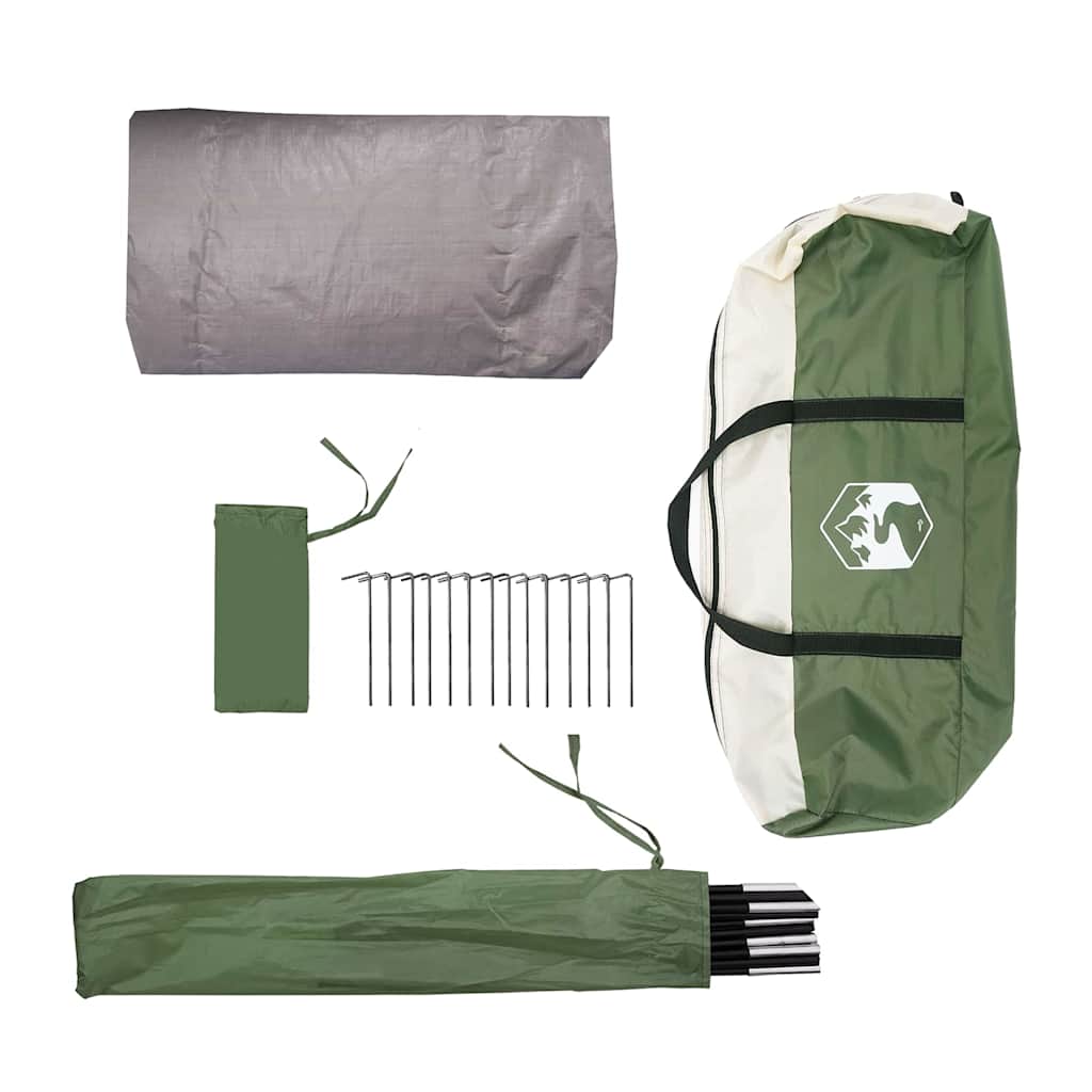 vidaXL Σκηνή τούνελ με στέγη Πράσινο και Λευκό 328 x 228 x 115 εκ.