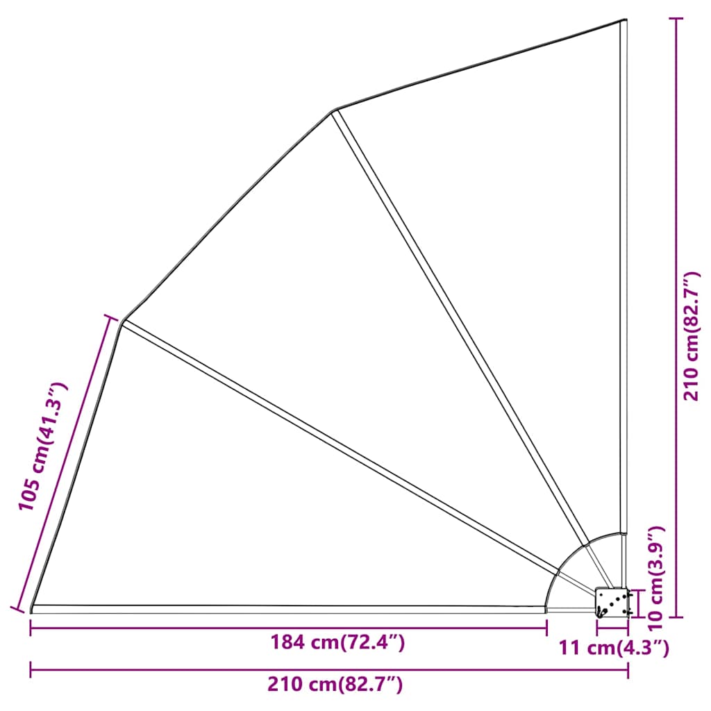 vidaXL Αδιάφανο σκίαστρο μπαλκονιού Λευκό 210 x 210 cm Πολυεστέρας