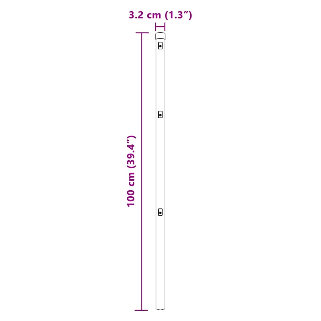 vidaXL Στύλος Περιφράξεων 7 pcs Γκρι Ατσάλι