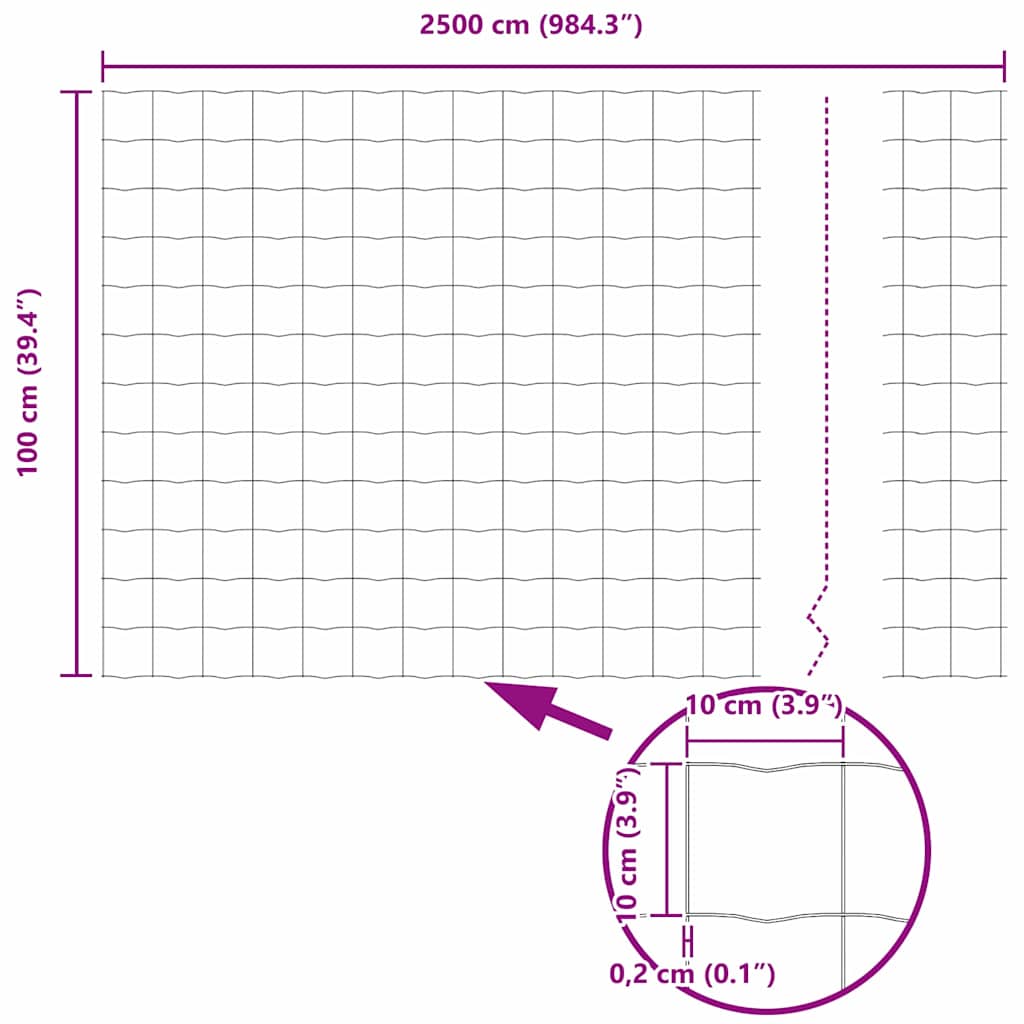 vidaXL Ευρωπαϊκός Φράχτης 1x25 μ Γαλβανισμένος Χάλυβας