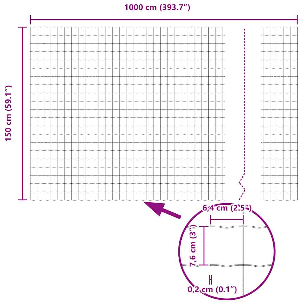 vidaXL Euro Fence 1.5x10 μ Γαλβανισμένος Χάλυβας