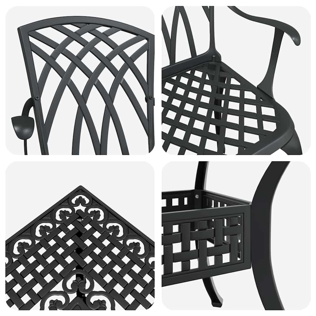 vidaXL Σερβίτσιο τραπεζιού κήπου 5 pcs Μαύρο Χυτό αλουμίνιο