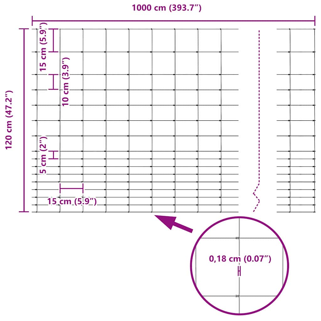 vidaXL Άγριο Φράχτη Ζεστός Γαλβανισμένος 1000 x 120 x 0.18 εκ. Σίδερο