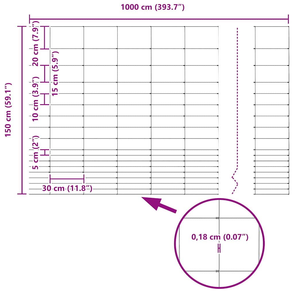 vidaXL Άγριο Φράχτη Ζεστός Γαλβανισμένος 1000 x 150 x 0,18 εκ. Σίδερο