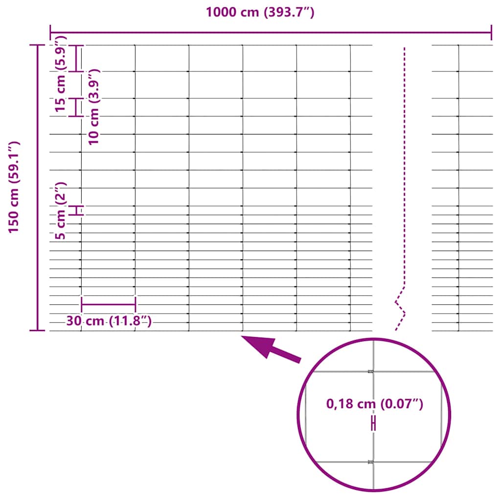 vidaXL Άγριο Φράχτη Ζεστός Γαλβανισμένος 1000 x 150 x 0,18 εκ. Σίδερο